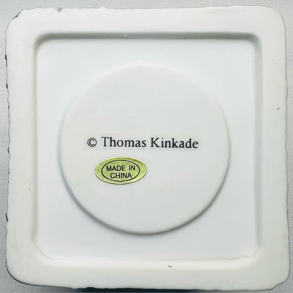 Thomas Kinkade Votive Tea Light Candle Holder Square Cottages LIKE‎ NEW
